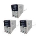 Kit 3 Fonte Alimentação Digital Tensão 32 Volts 1 Canal Corrente 5Am Pesquisas Fa-3005 Laboratório