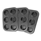 Kit 3 Forma Assadeira Cupcake Bolinhos 6 Cavidades Bolo Antiaderente Pão Queijo Mel Forminhas Empada