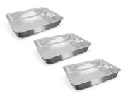 Kit 3 Forma Assadeira Retangular Tradicional Bolo Alumínio