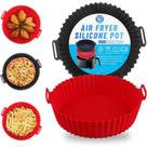 KIT 3 Forma De Silicone Para Air Fryer Forno Microondas Fritadeira Assadeira Reutilizável Antiaderente Flexível MODELO