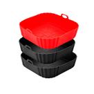 Kit 3 Forma Silicone Quadrada Air fryer Cozinha Multiuso Mesa Fritadeira Elétrica Legumes Recipiente
