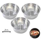 Kit 3 formas 18 cm para bolo pudim de alumínio - Assadeira forma alta cone resistente