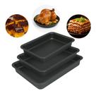 Kit 3 Formas Assadeira Retangular Antiaderente Teflon Alumínio 42cm e 31cm Para Bolo Carne Lasanha