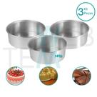Kit 3 Formas de Bolo Redonda Alta 10x26 Alumínio Sustentável para Bolo Cheesecake Tortas Cozimento Uniforme Fácil Limpeza Uso Caseiro e Profissional