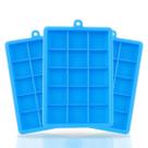 Kit 3 Formas de Gelo Silicone 15 cubos Azul Quadrado Grandes Flexível Para Drinks Whisky - Yab