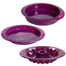 Kit 3 Formas de Silicone para Bolos Pudim Torta Moda do Chef