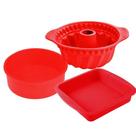 Kit 3 Formas para Air Fryer 4 litros Quadrada Para bolo Pães e Doces Assadeira em Silicone