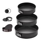 Kit 3 Formas Para Bolo Torta C/ Fundo Removível Antiaderente