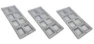 Kit 3 formas para massas tortei ravioli 8 cavidades salgados