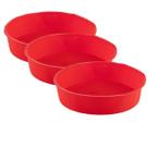 Kit 3 Formas Redonda de Silicone Sortida Bolos Sobremesa