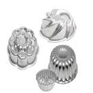 kit 3 Formas Redondas de Bolo Decorada, Forma Suíça Gomada, Forma Gomada em Flor, Forma Bolo Vulcão