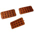 Kit 3 Formas Silicone Chocolate Formato Coração Concha e Red