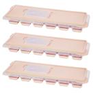 Kit 3 Forminhas Gelo Tampa Silicone Forma 12 Cubos Flexível