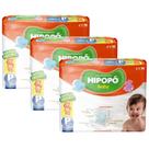 Kit 3 Fralda Descartável Infantil Hipopó Baby Hiper Tamanho P - Total de 270 Unidades