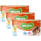 Kit 3 Fralda Descartável Infantil Hipopó Baby Hiper Tamanho XXG - Total de 162 Unidades