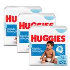 Kit 3 Fralda Huggies Tripla Proteção Tamanho XXG Pacote Mega 32 Fraldas Descartáveis
