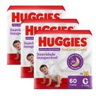 Kit 3 Fralda Roupinha Huggies Natural Care Tamanho G Pacote Hiper 60 Unidades Descartáveis