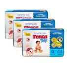 Kit 3 Fralda Turma da Mônica Baby Mega Tamanho G 44 Unidades Descartáveis