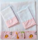 Kit 3 Fraldas Bebê Menina 2 Boca 1 Ombro 100% Algodão com Barra Estampada