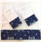 Kit 3 Fraldas Bebê Menino 2 Boca 1 Ombro Barra Estampada Coroa Marinho