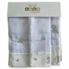 Kit 3 Fraldas De Boca Baby Comfort Bordadas Bebê Azul RN Kit 3 Fraldas De Boca Baby Comfort Bordadas Bebê Azul RN