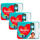 Kit 3 Fraldas Pampers Supersec Pacotão Econômico XXG - 60 Tiras