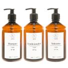 Kit 3 Frascos Ambar Minimalista Decorativo Refil Luxo Shampoo Sabonete Condi. 500ml Kit 3 Frascos Ambar Minimalista Decorativo Refil Luxo Shampoo Sabonete Condi. 500ml