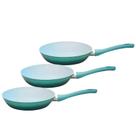 Kit 3 Frigideira De Indução Cerâmica Antiaderente 24cm Miami Verde