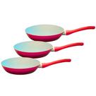 Kit 3 Frigideira De Indução Cerâmica Antiaderente 24cm Miami Vermelha Kit 3 Frigideira De Indução Cerâmica Antiaderente 24cm Miami Vermelha