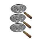 Kit 3 Frigideiras Multi-ovo Frita 4 Ovos em Alumínio Batido