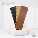 KIT 3 Fundo de Bolsa em Couro para Crochê Tamanho 24x7cm (PRETO, BEGE, CARAMELO)