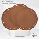 KIT 3 Fundos de Bolsas em Couro para Crochê Tamanho 20cm de diâmetro (3 CARAMELO)