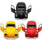 Kit 3 Fuscas de Metal com Farol Som do Motor Abre 4 Portas