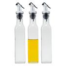 Kit 3 Galheteiro de Vidro Garrafa Porta Azeite 250ml Mesa com Bico Dosador Vinagre Lemis