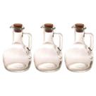 Kit 3 Galheteiros Garrafa de Vidro Azeite Vinagre 180ml Tampa Rolha Lyor Porta Condimentos