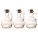 Kit 3 Galheteiros Garrafa de Vidro Azeite Vinagre 180ml Tampa Rolha Lyor Porta Condimentos