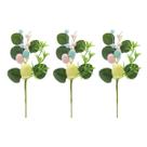 KIt 3 Galhos Com Mini Ovinhos Colorido 25cm Decoração Páscoa