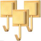 Kit 3 Gancho Cabide Suporte Porta Toalha de Parede Banheiro 3M Dourado Fosco Arthi