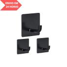 Kit 3 Ganchos Adesivos Preto