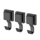 Kit 3 Ganchos Cabide Multiuso com Ventosa Preto Fosco Future