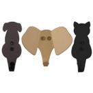 Kit 3 Ganchos Decorativos Multiuso Cachorro Gato Elefante para Casacos Bolsas e Chapéus Luft Masutti Kit 3 Ganchos Decorativos Multiuso Cachorro Gato Elefante para Casacos Bolsas e Chapéus Luft Masutti