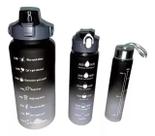 Kit 3 Garrafa De Água Squeeze Galão 2l Litros Motivacional Academia Colorida Antivazamento 3D Tie Dye Frases Português (