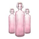 Kit 3 Garrafa De Vidro Água Suco Refrigerante 1l Colorida