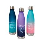 Kit 3 Garrafa Térmica Portátil Esportiva Inox 740ml Shakers Trabalho Louça Estampada Equeeze Rosqueável
