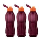Kit 3 Garrafas de Água Tupperware Eco Tupper Merlot 1L