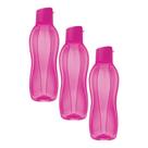 Kit 3 Garrafas de Água Tupperware Eco Tupper Pink 1L