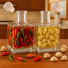Kit 3 Garrafas De Vidro Pote De Vidro Casa Decoração Organização Licoreira Whisky Cachaça Conserva De Pimenta Vedação