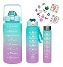Kit 3 Garrafas Motivacional Squeeze Infantil Garrafinha Água - O.Missil company