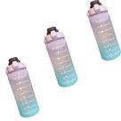 Kit 3 Garrafas Transparentes Motivacional Para Academia 2l
