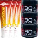 Kit 3 Gel 30 Ervas Power 300g + 3 Pomada Massageadora Milagrosa 150g